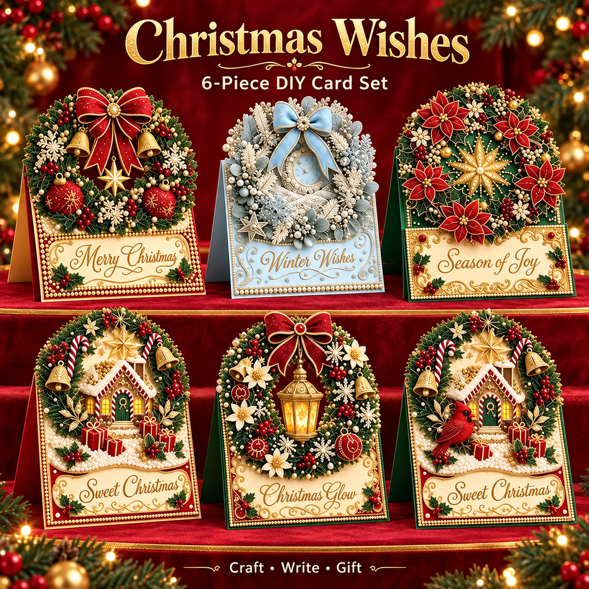 🎅DIY 3D Christmas Greeting Cards -Made by your hands. Filled with your love.
