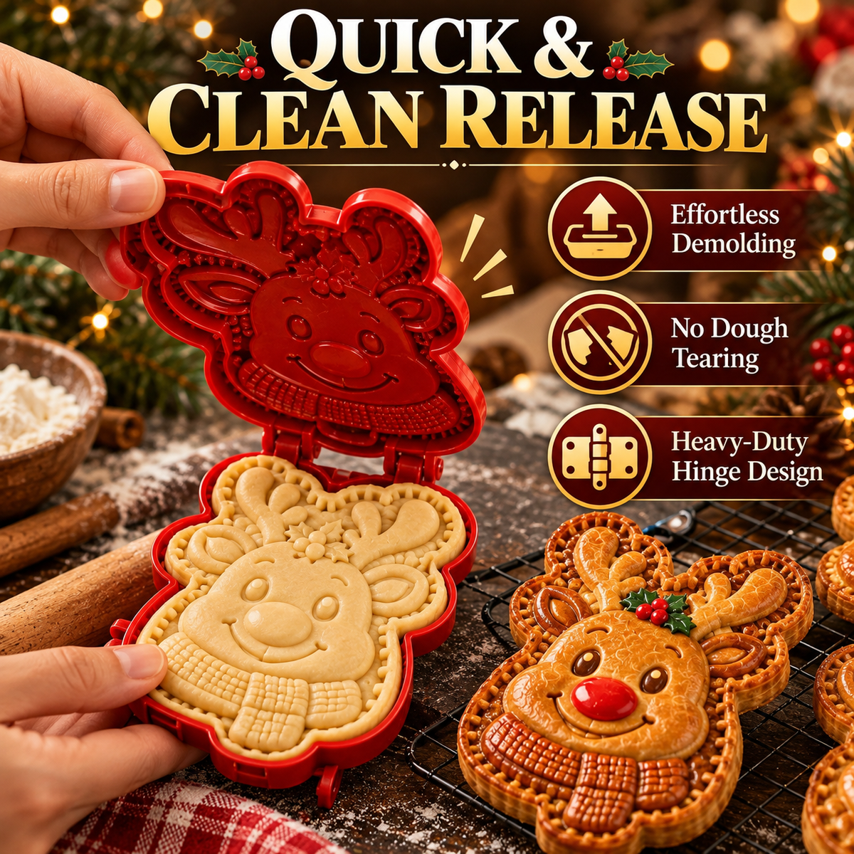 🎄 Christmas Mini Pie Molds – 16 Festive Designs