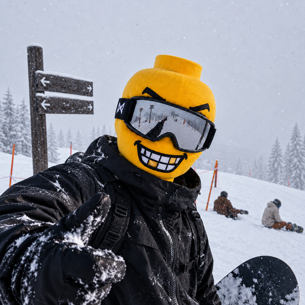🎿 Funny Yellow Ski Mask — Choose Your Face 😜