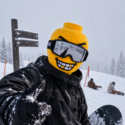 🎿 Funny Yellow Ski Mask — Choose Your Face 😜