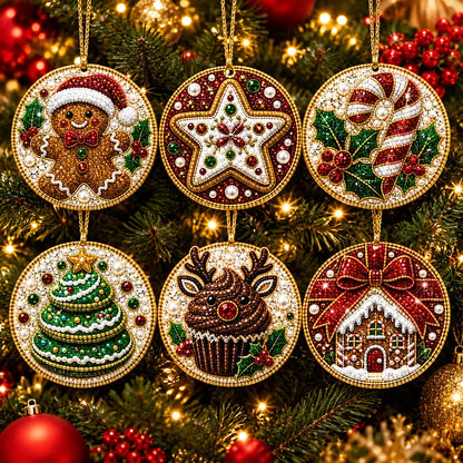 🎁DIY Christmas Diamond Painting Ornaments — 6-Piece Kit