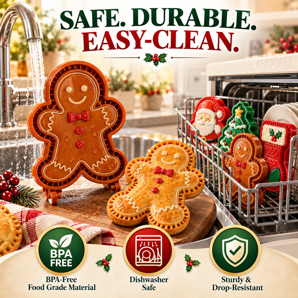 🎄 Christmas Mini Pie Molds – 16 Festive Designs