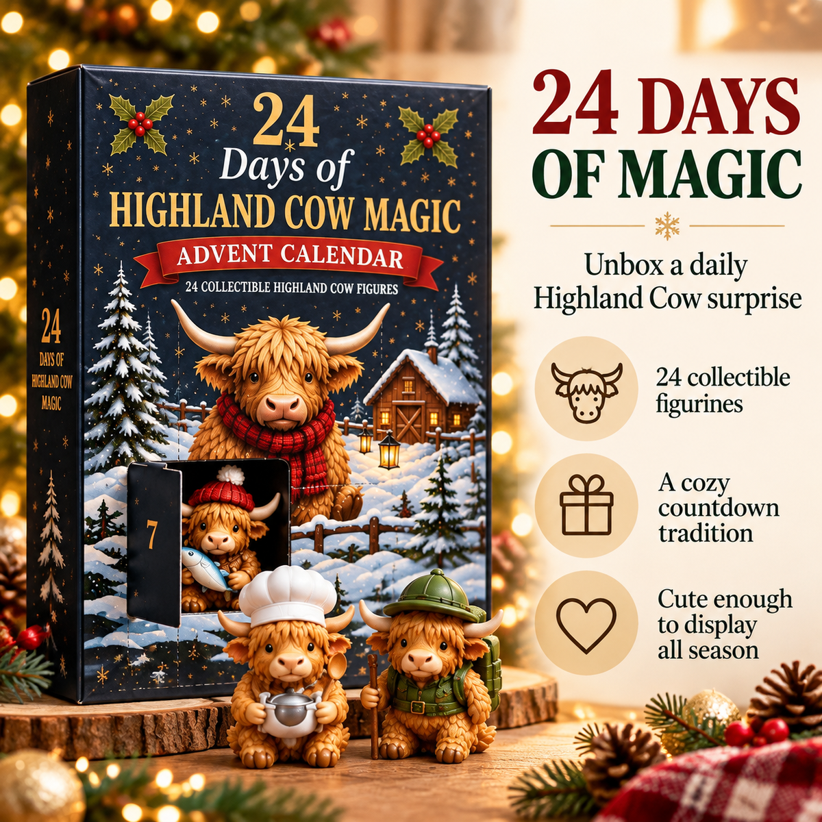 🎉24 Day Highland Cow Advent Calendar