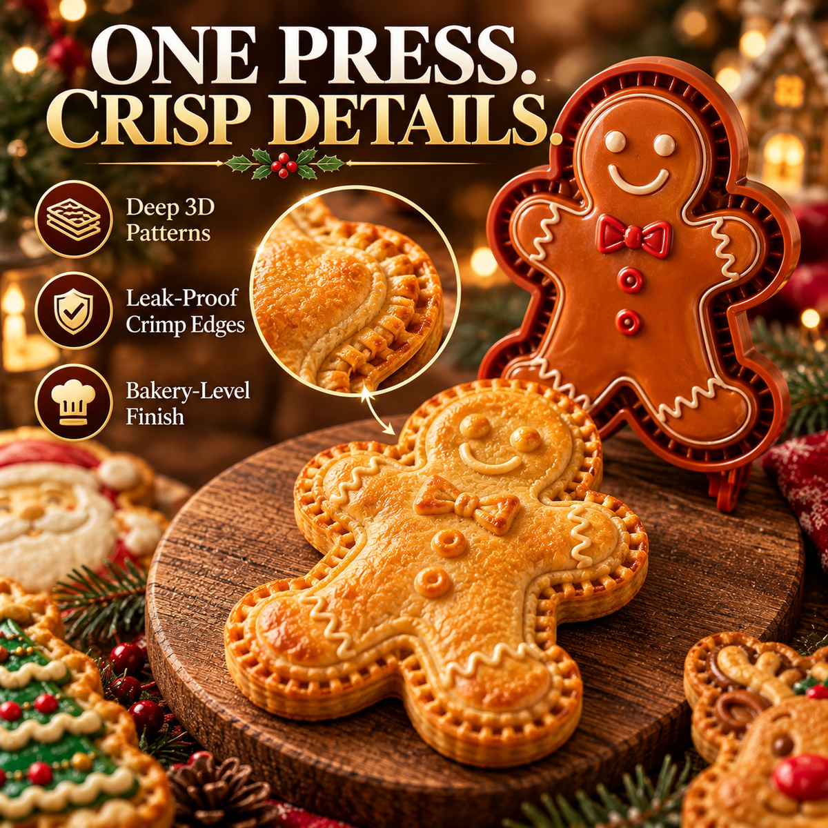 🎄 Christmas Mini Pie Molds – 16 Festive Designs