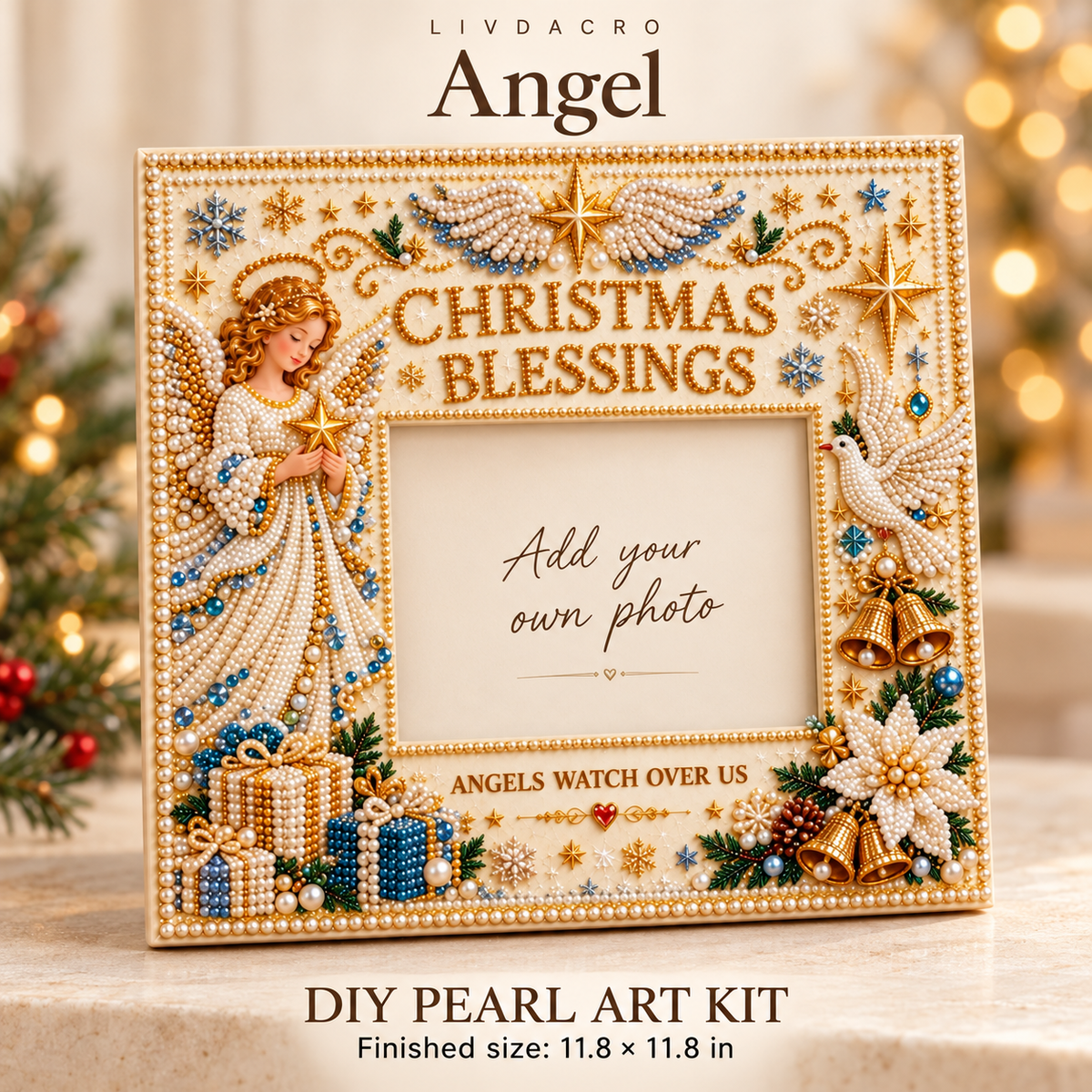 🎄 DIY Christmas Pearl Photo Frame Kit — Make Memories Together
