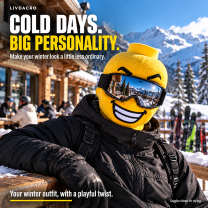 🎿 Funny Yellow Ski Mask — Choose Your Face 😜