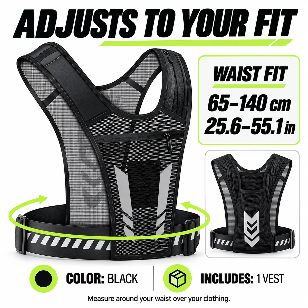 Reflective Running Vest with Phone Pocket