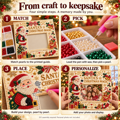 🎄 DIY Christmas Pearl Photo Frame Kit — Make Memories Together