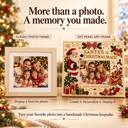 🎄 DIY Christmas Pearl Photo Frame Kit — Make Memories Together
