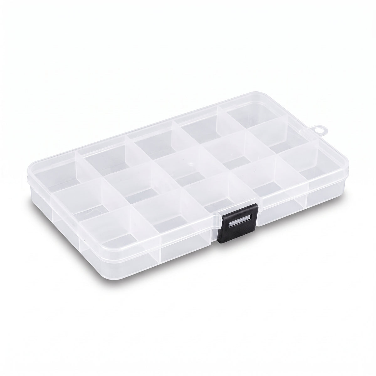 Clear 15-Grid Plastic Storage Organizer Case