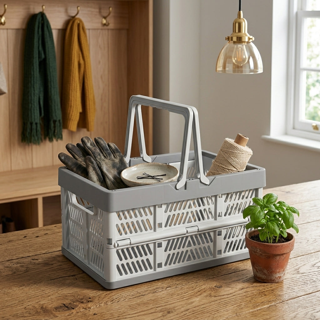 Portable Collapsible Plastic Storage Crate
