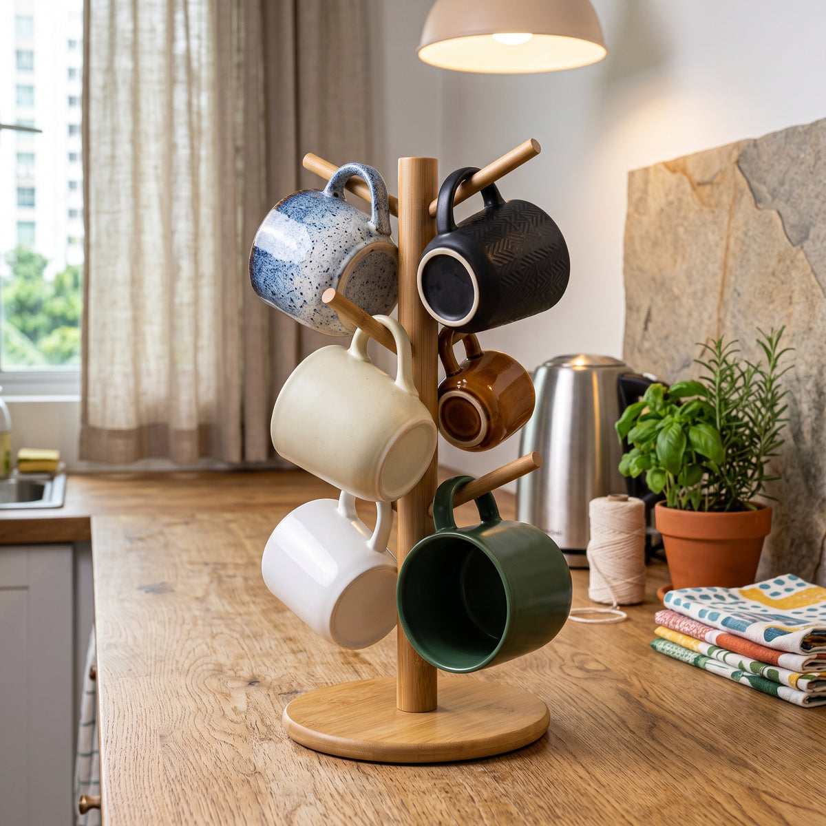 Wooden Mug Holder Tree Stand