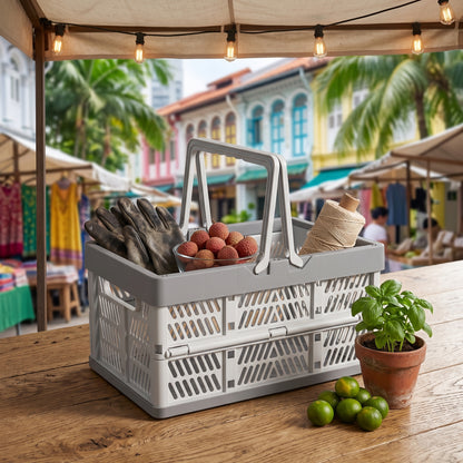 Portable Collapsible Plastic Storage Crate
