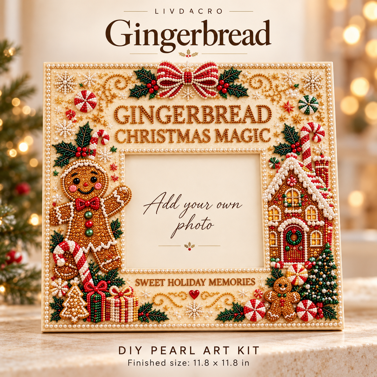🎄 DIY Christmas Pearl Photo Frame Kit — Make Memories Together