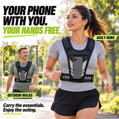 Reflective Running Vest with Phone Pocket