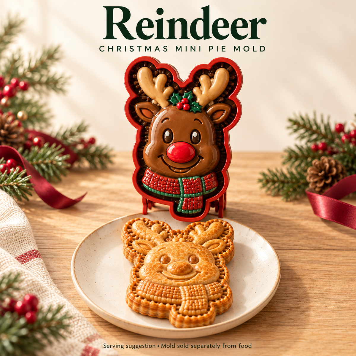 🎄 Christmas Mini Pie Molds – 16 Festive Designs