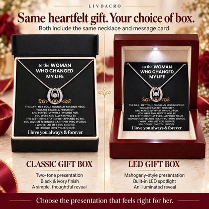 💝 For the Woman Who Changed My Life — Necklace Gift Set🎀