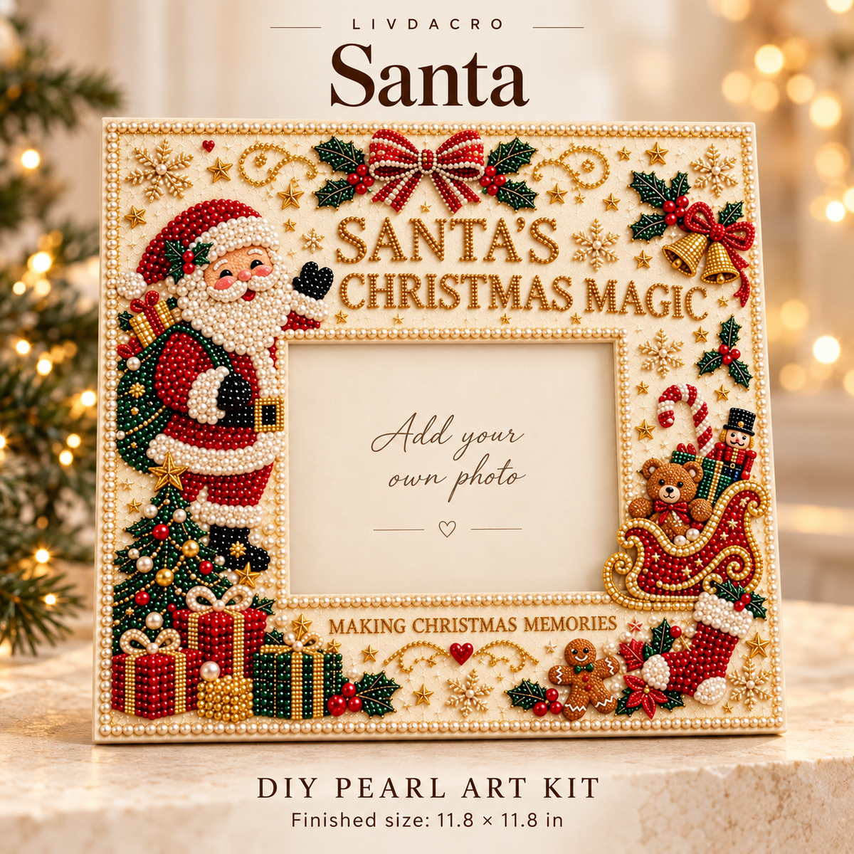 🎄 DIY Christmas Pearl Photo Frame Kit — Make Memories Together