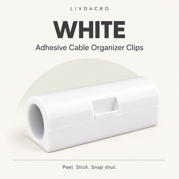 White adhesive cable clip