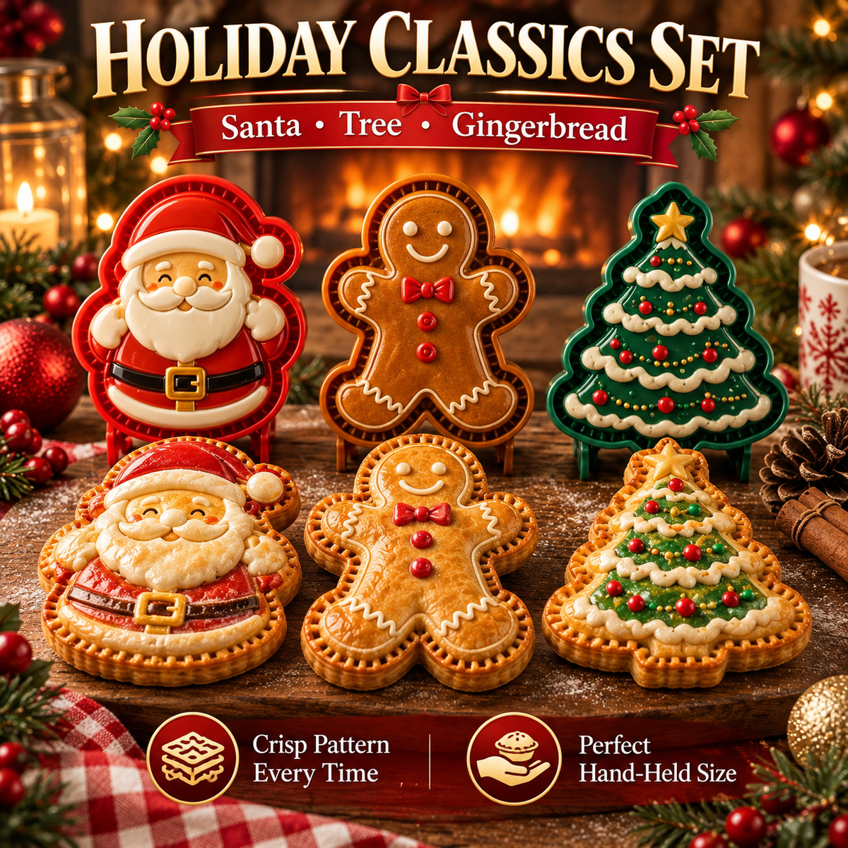 🎄 Christmas Mini Pie Molds – 16 Festive Designs