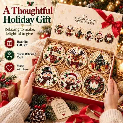 🎁DIY Christmas Diamond Painting Ornaments — 6-Piece Kit