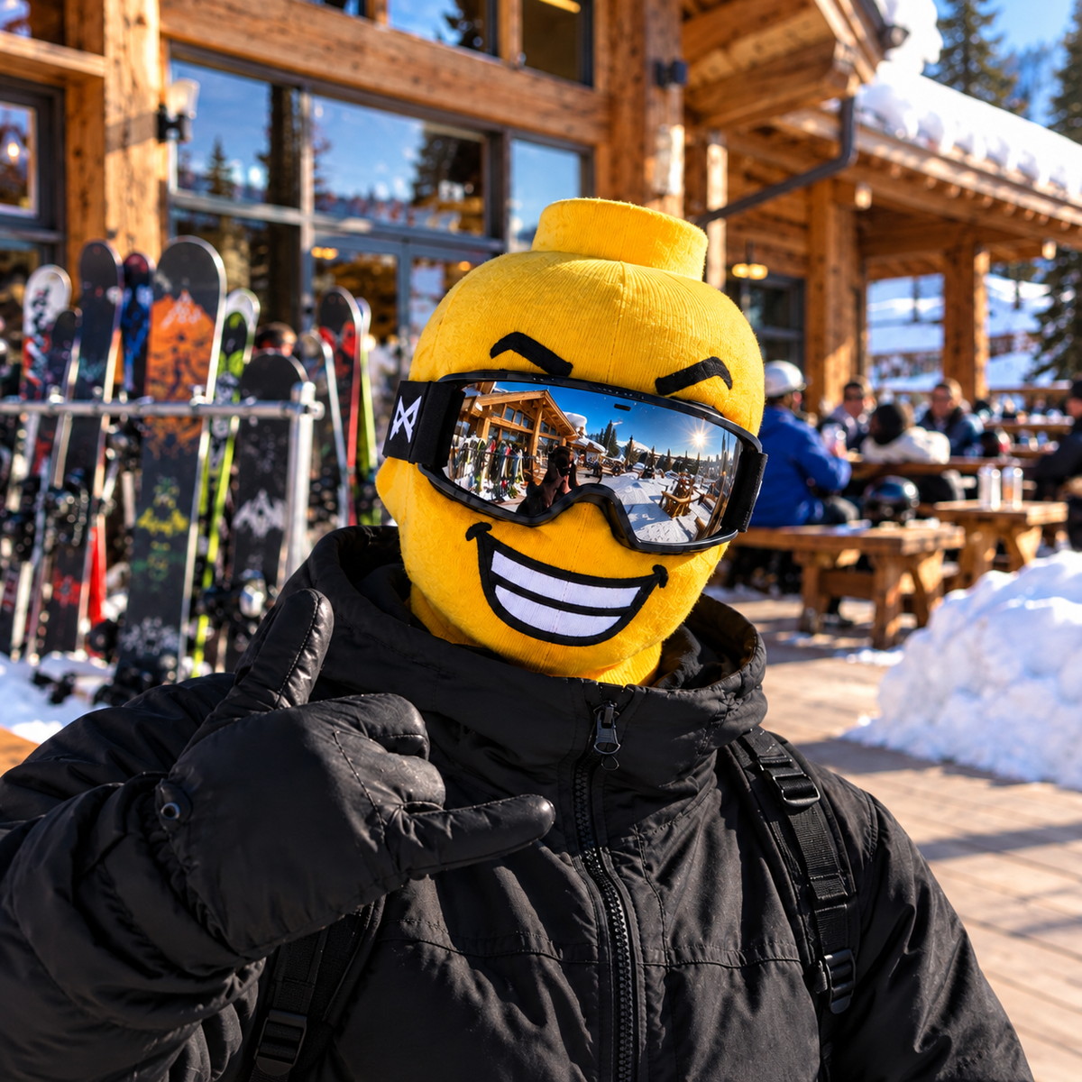 🎿 Funny Yellow Ski Mask — Choose Your Face 😜