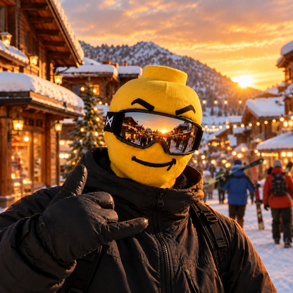 🎿 Funny Yellow Ski Mask — Choose Your Face 😜